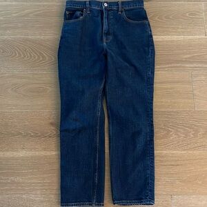 Abercrombie & Fitch High-Rise Dark Blue Straight Jeans